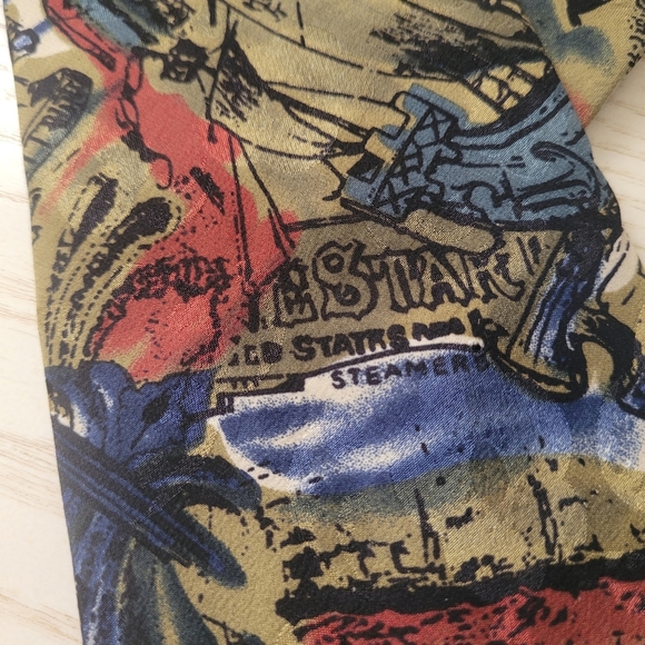 CLUB INTERNATIONAL by TIP TOP Silk Vintage Caribbean Pirate's Necktie - Picture 3 of 8